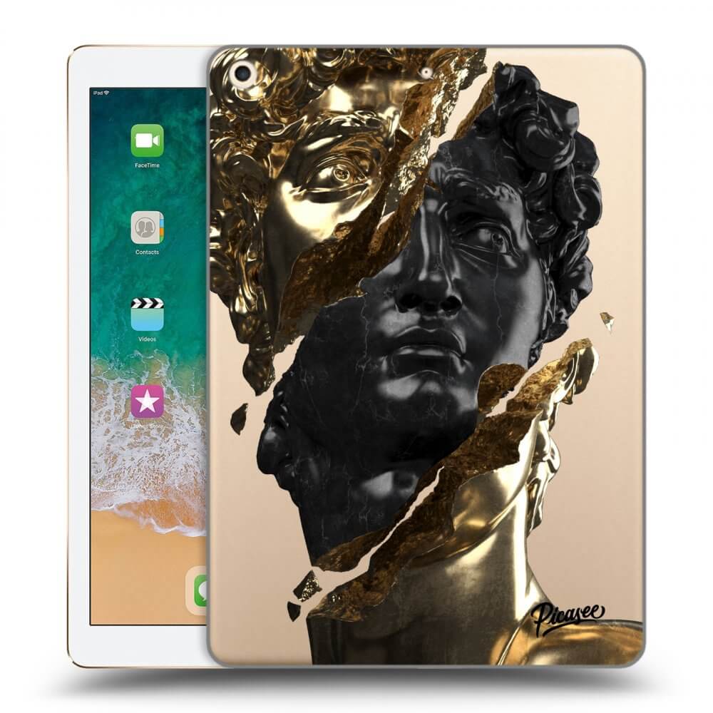 Picasee silikonski prozorni ovitek za Apple iPad 9.7" 2017 (5. gen) - Gold - Black
