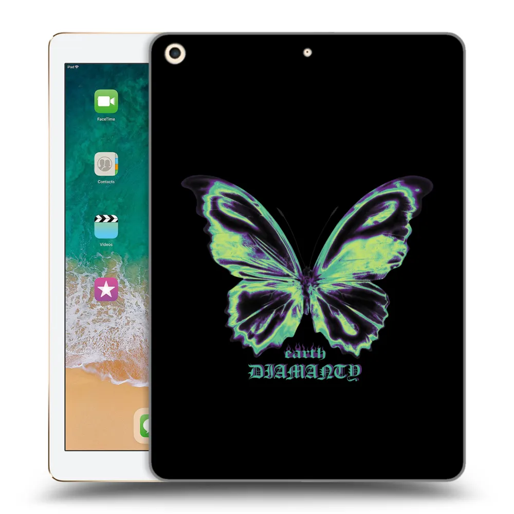 Picasee silikonski prozorni ovitek za Apple iPad 9.7" 2017 (5. gen) - Diamanty Blue