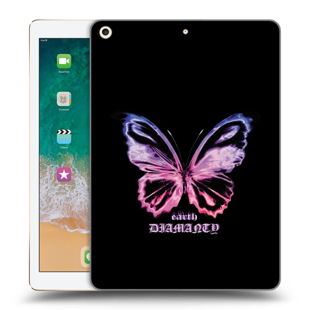 Picasee silikonski prozorni ovitek za Apple iPad 9.7" 2017 (5. gen) - Diamanty Purple