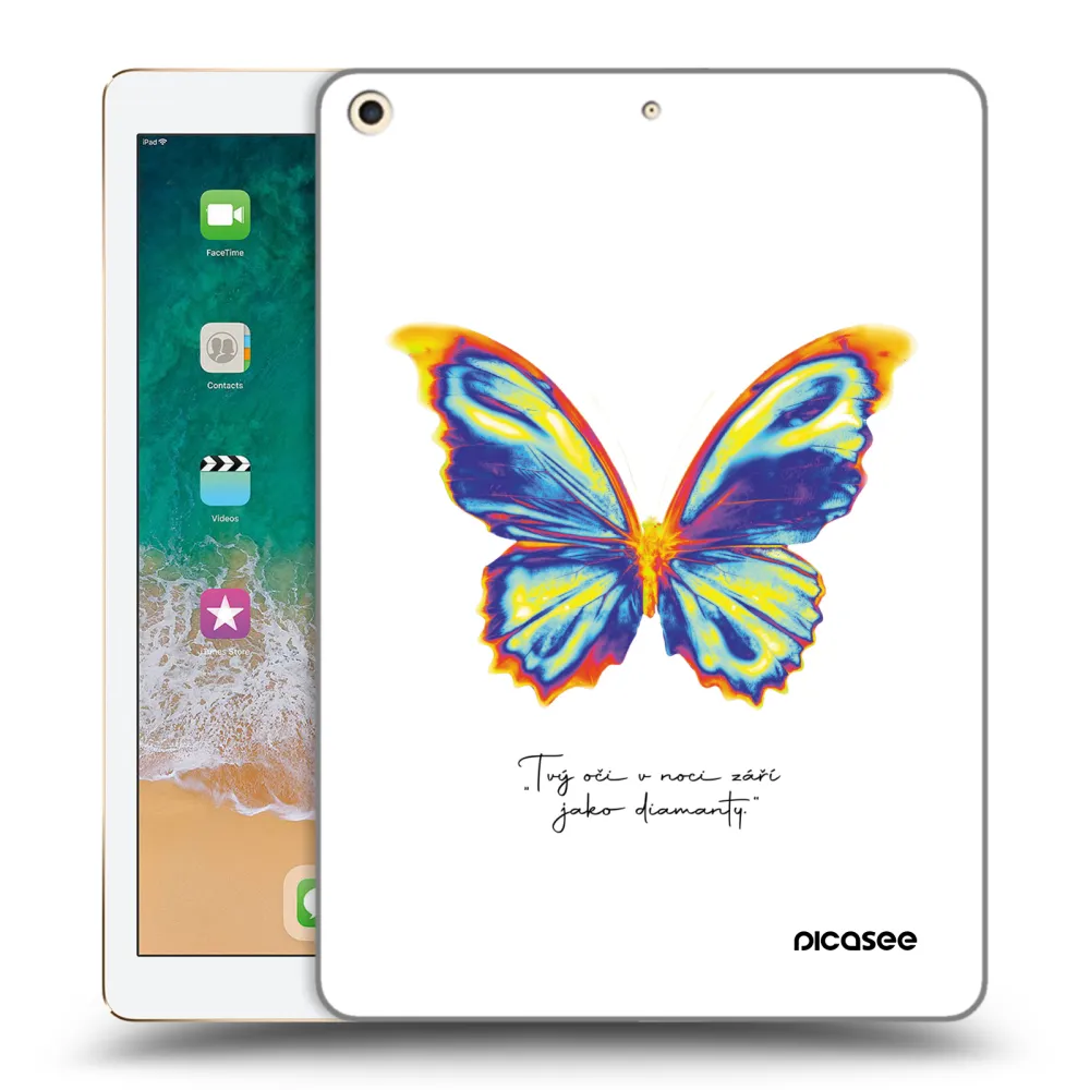 Picasee silikonski prozorni ovitek za Apple iPad 9.7" 2017 (5. gen) - Diamanty White