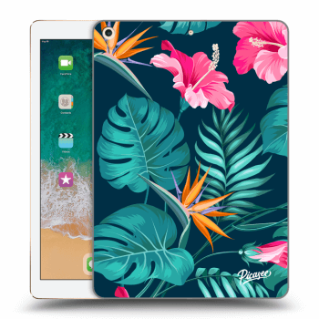 Picasee silikonski prozorni ovitek za Apple iPad 9.7" 2017 (5. gen) - Pink Monstera