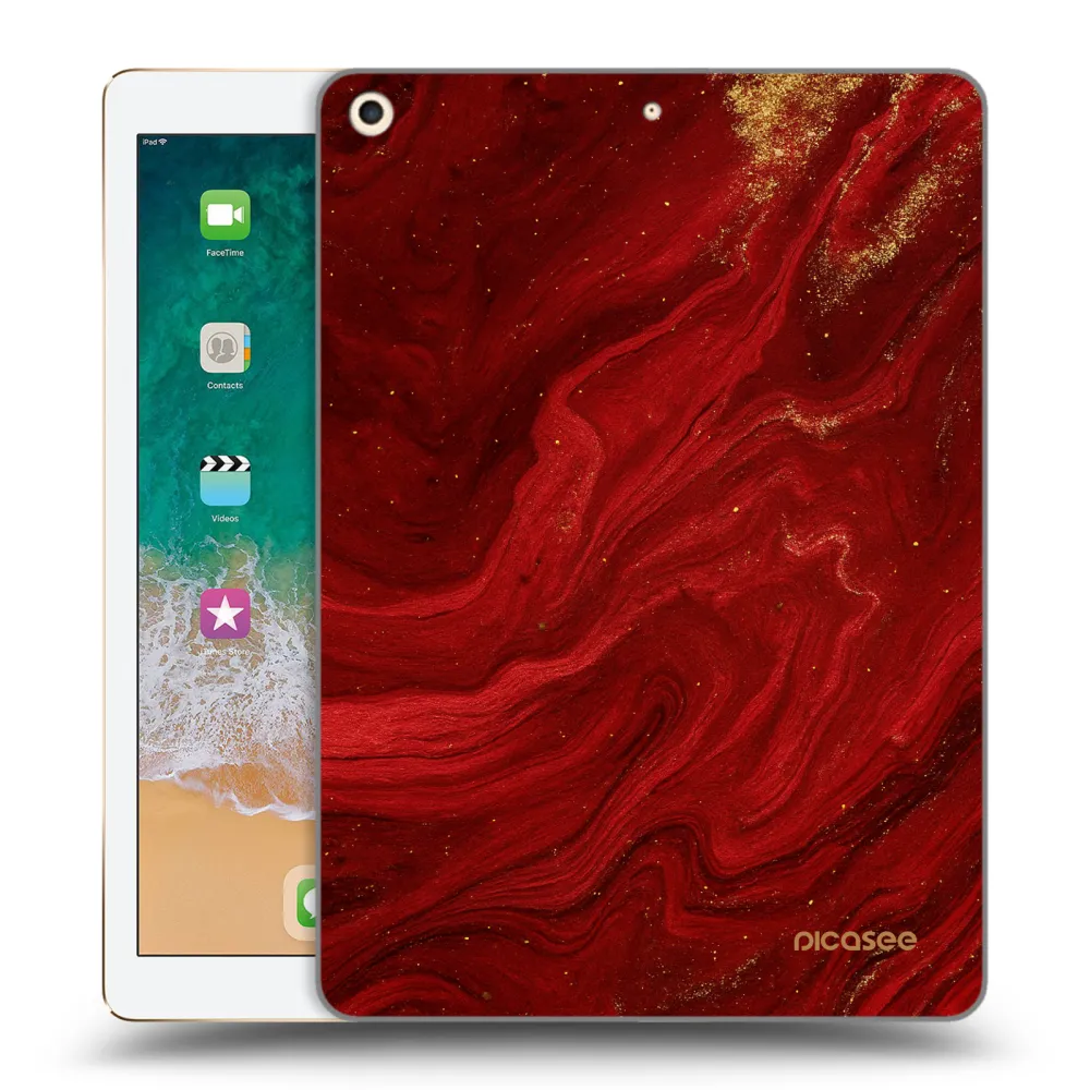 Picasee silikonski prozorni ovitek za Apple iPad 9.7" 2017 (5. gen) - Red