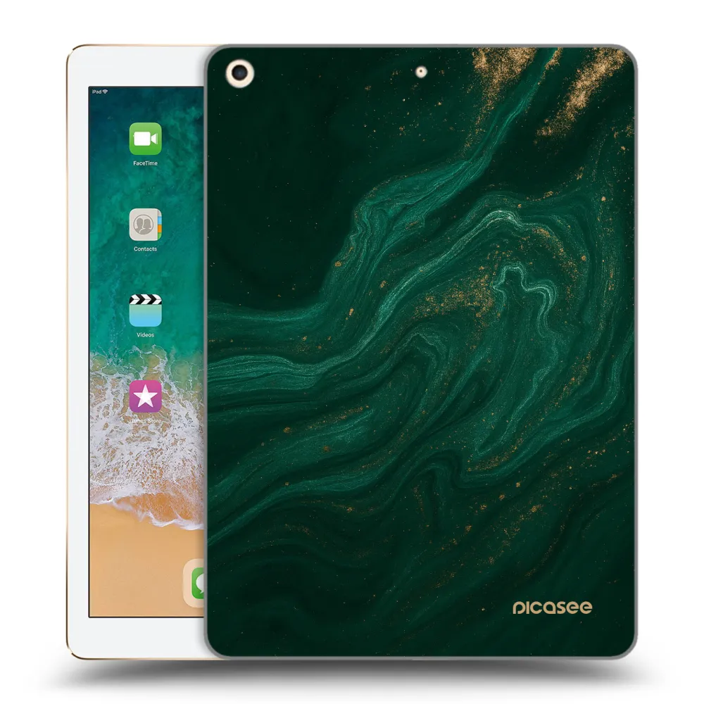 Picasee silikonski prozorni ovitek za Apple iPad 9.7" 2017 (5. gen) - Green