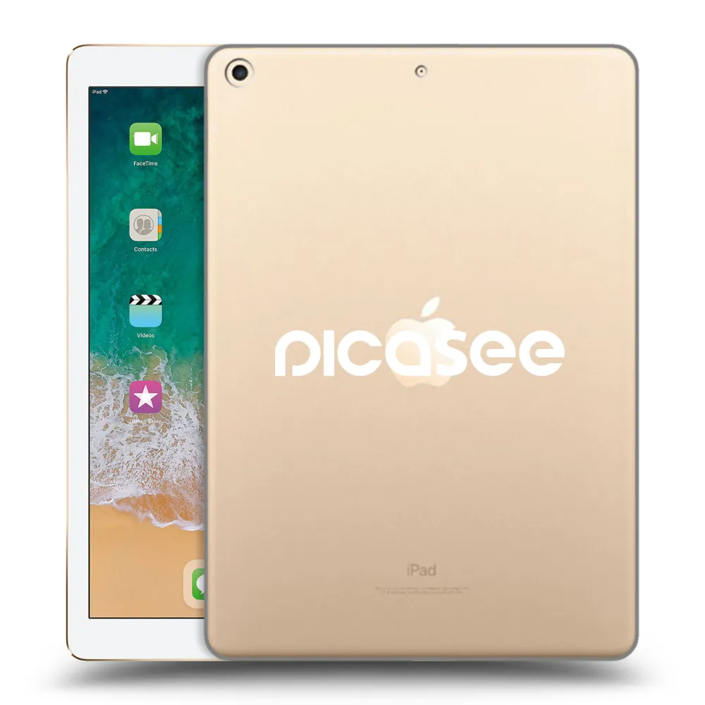 Picasee silikonski prozorni ovitek za Apple iPad 9.7" 2017 (5. gen) - Picasee - new logo - white