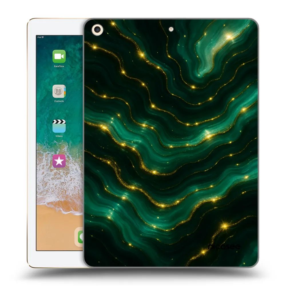 Picasee silikonski prozorni ovitek za Apple iPad 9.7" 2017 (5. gen) - Emerald