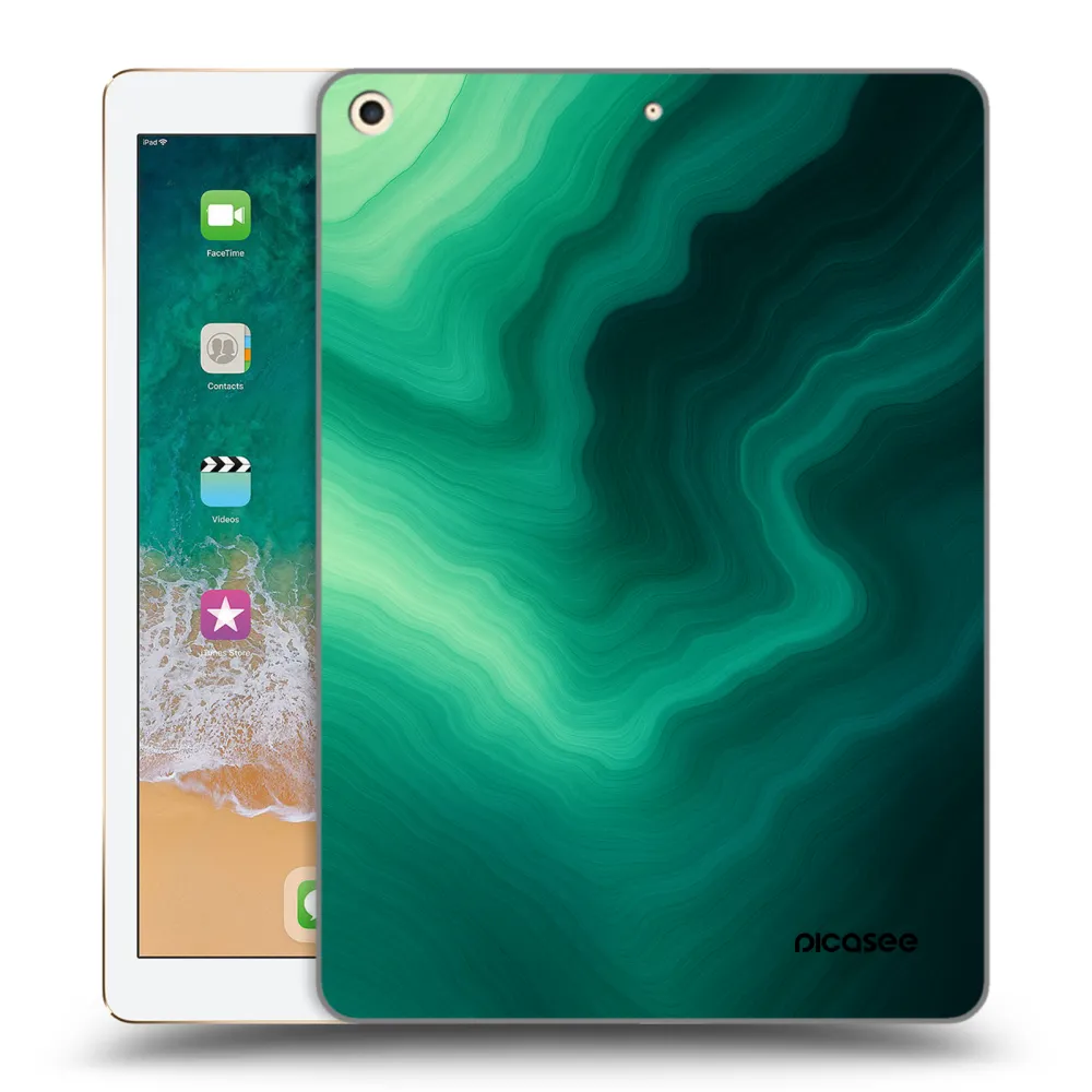 Picasee silikonski prozorni ovitek za Apple iPad 9.7" 2017 (5. gen) - Malachite