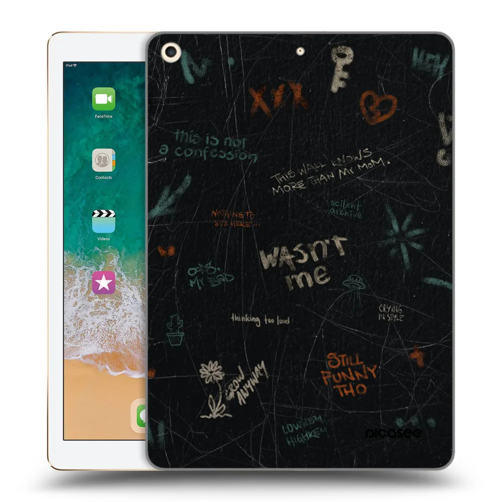 Picasee silikonski prozorni ovitek za Apple iPad 9.7" 2017 (5. gen) - CONFESSION