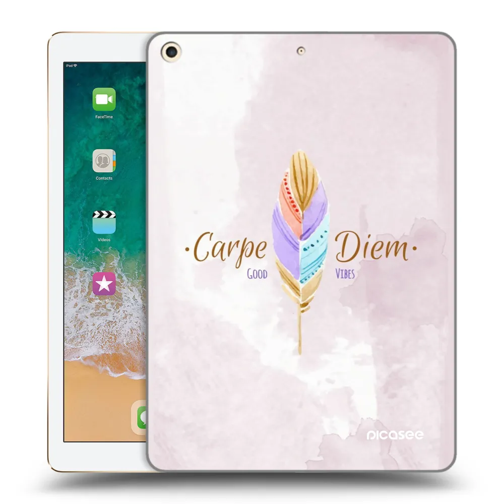 Picasee silikonski prozorni ovitek za Apple iPad 9.7" 2017 (5. gen) - Carpe Diem