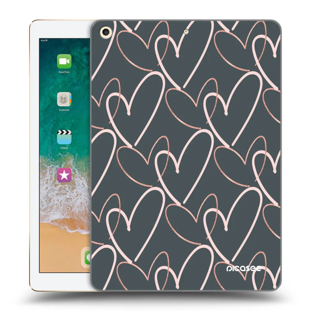 Picasee silikonski prozorni ovitek za Apple iPad 9.7" 2017 (5. gen) - Lots of love