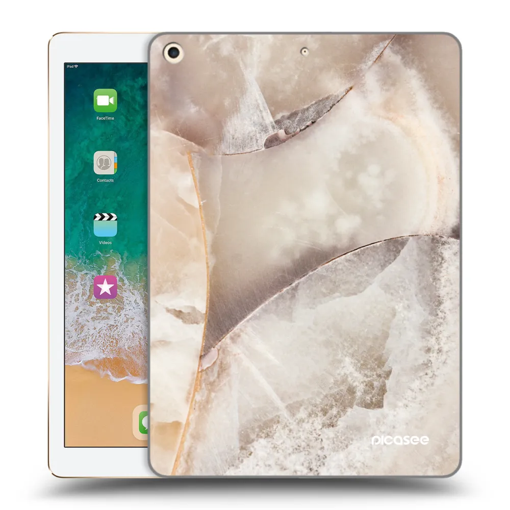 Picasee silikonski prozorni ovitek za Apple iPad 9.7" 2017 (5. gen) - Cream marble