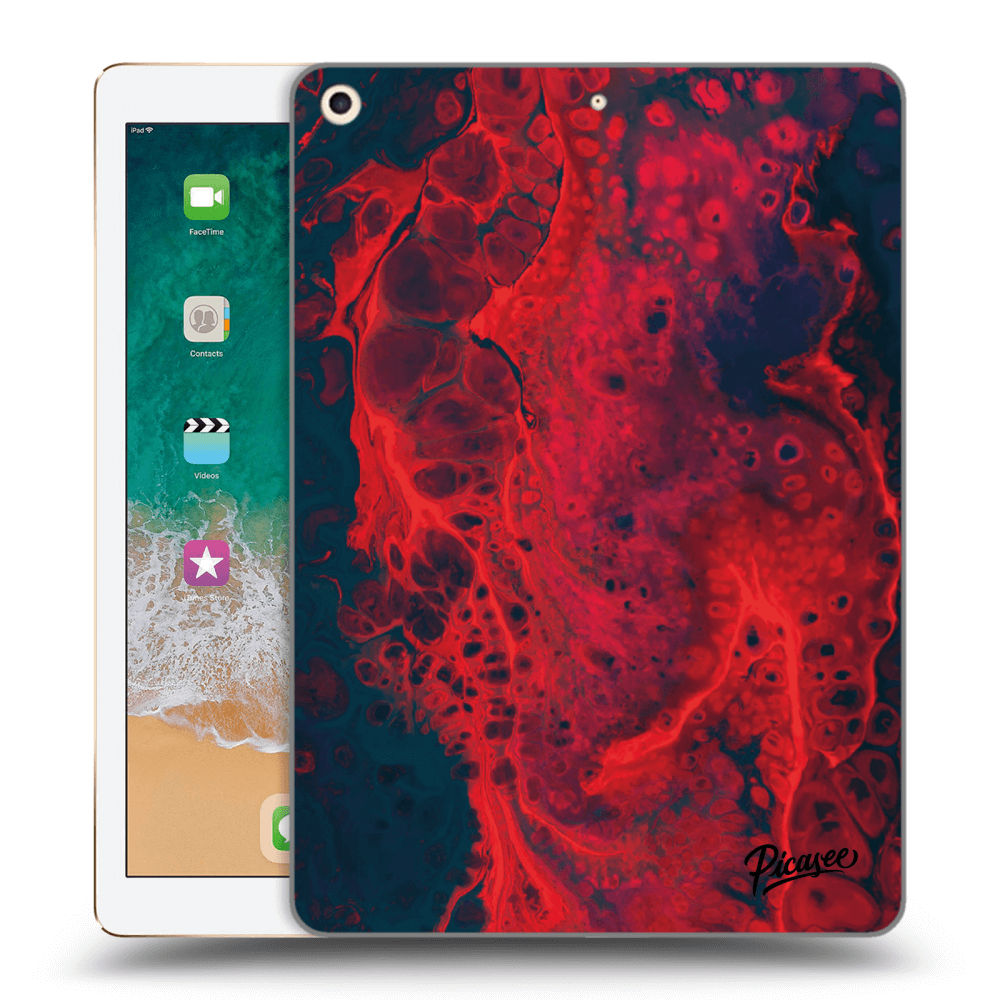 Picasee silikonski prozorni ovitek za Apple iPad 9.7" 2017 (5. gen) - Organic red