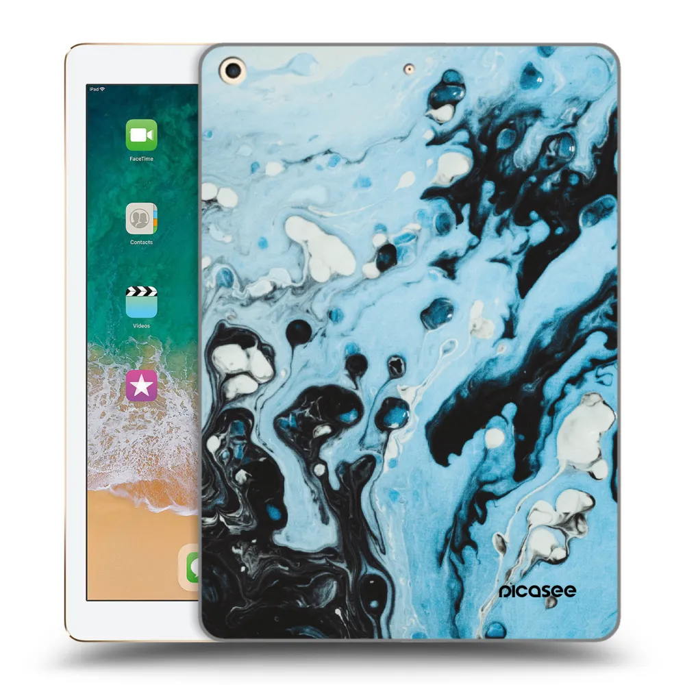 Picasee silikonski prozorni ovitek za Apple iPad 9.7" 2017 (5. gen) - Organic blue