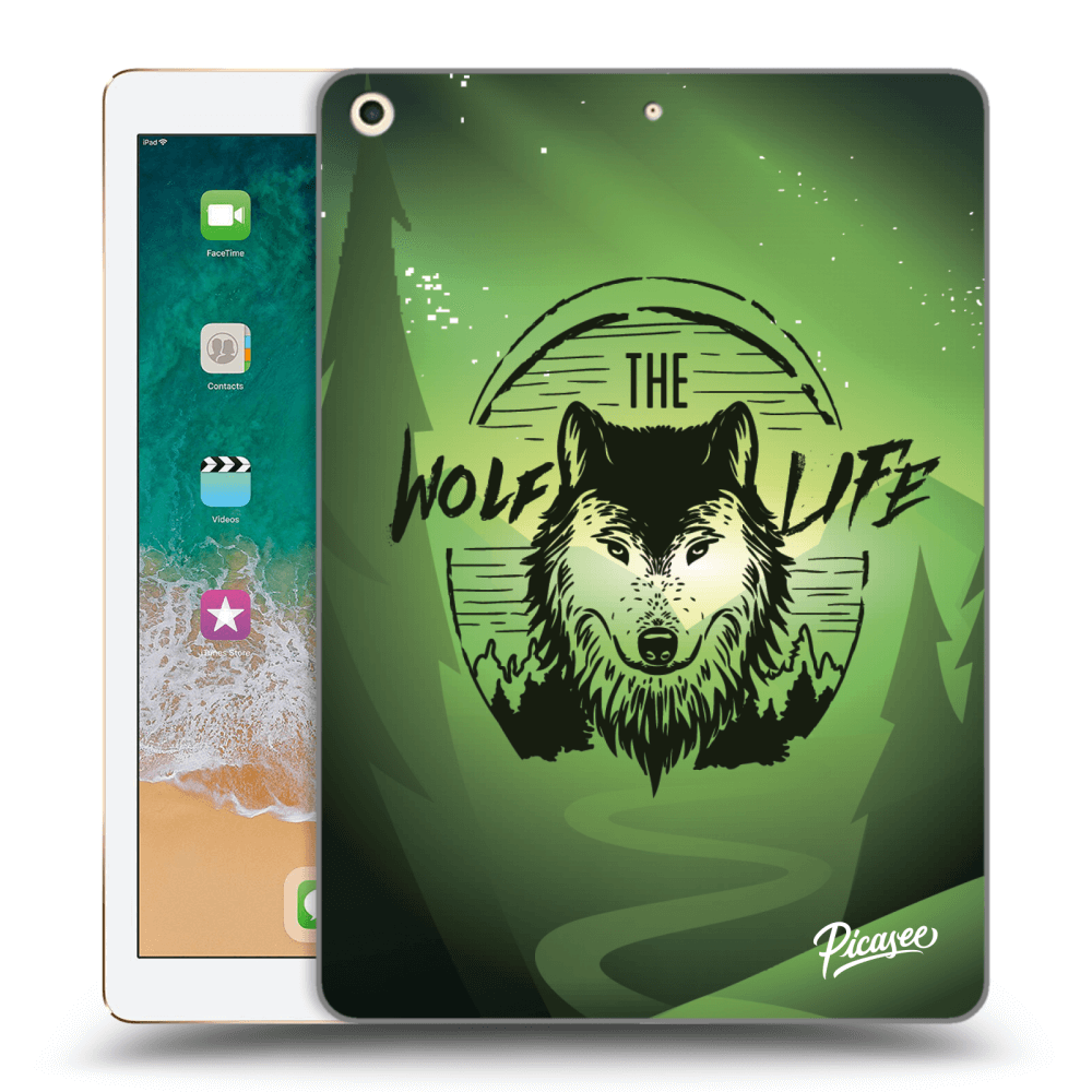 Picasee silikonski prozorni ovitek za Apple iPad 9.7" 2017 (5. gen) - Wolf life