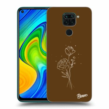 Ovitek za Xiaomi Redmi Note 9 - Brown flowers
