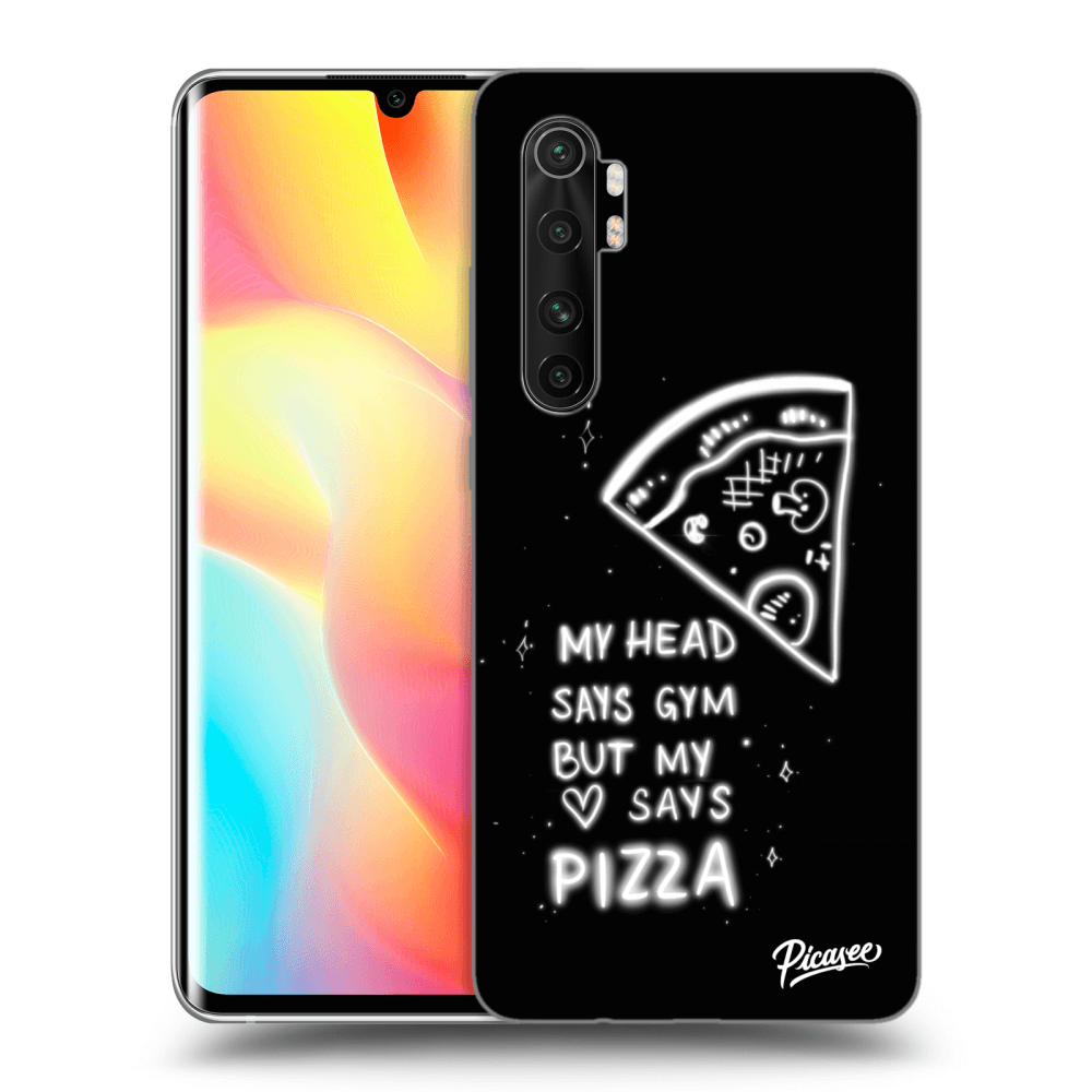 Picasee silikonski črni ovitek za Xiaomi Mi Note 10 Lite - Pizza