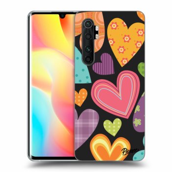 Picasee silikonski črni ovitek za Xiaomi Mi Note 10 Lite - Colored heart