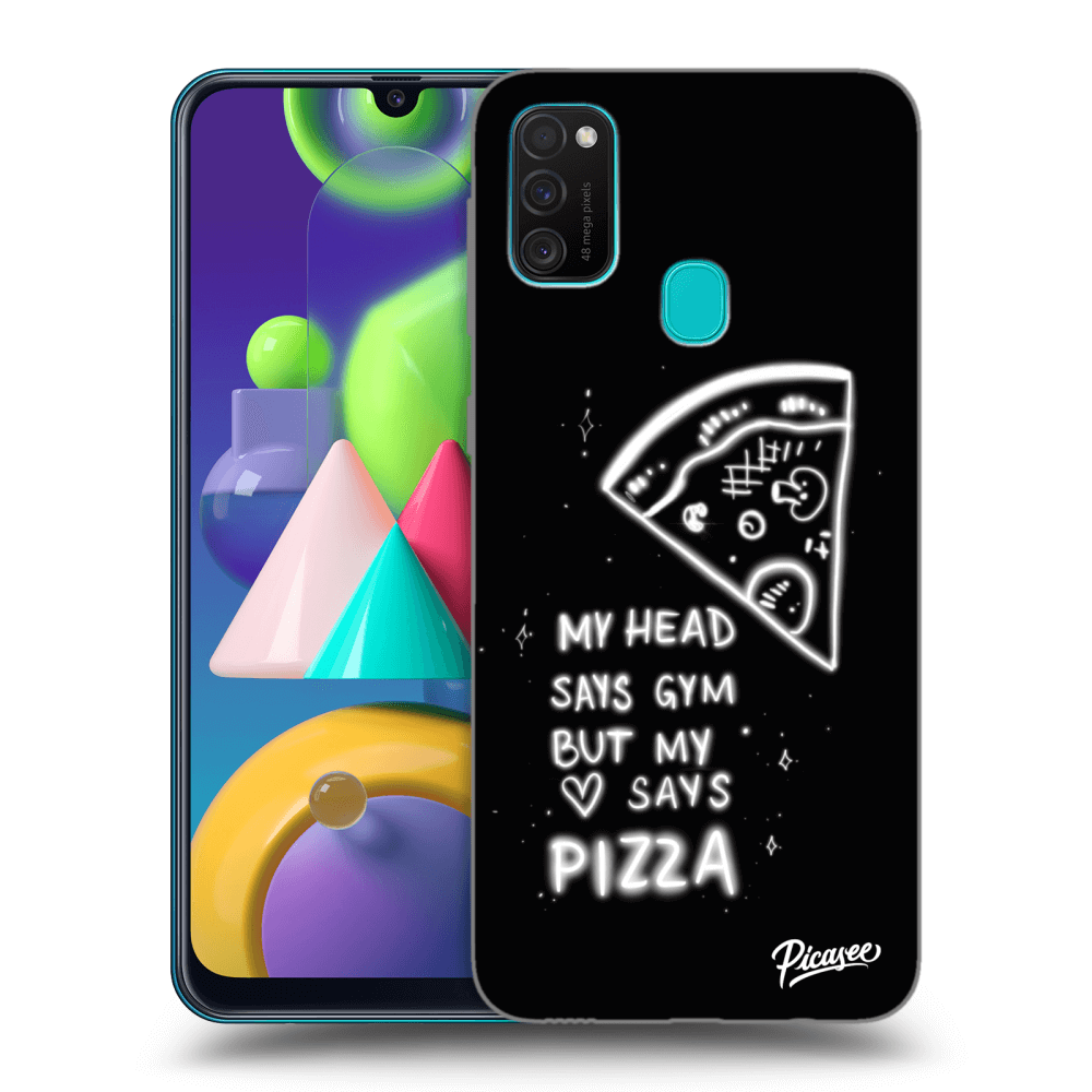 Picasee silikonski črni ovitek za Samsung Galaxy M21 M215F - Pizza