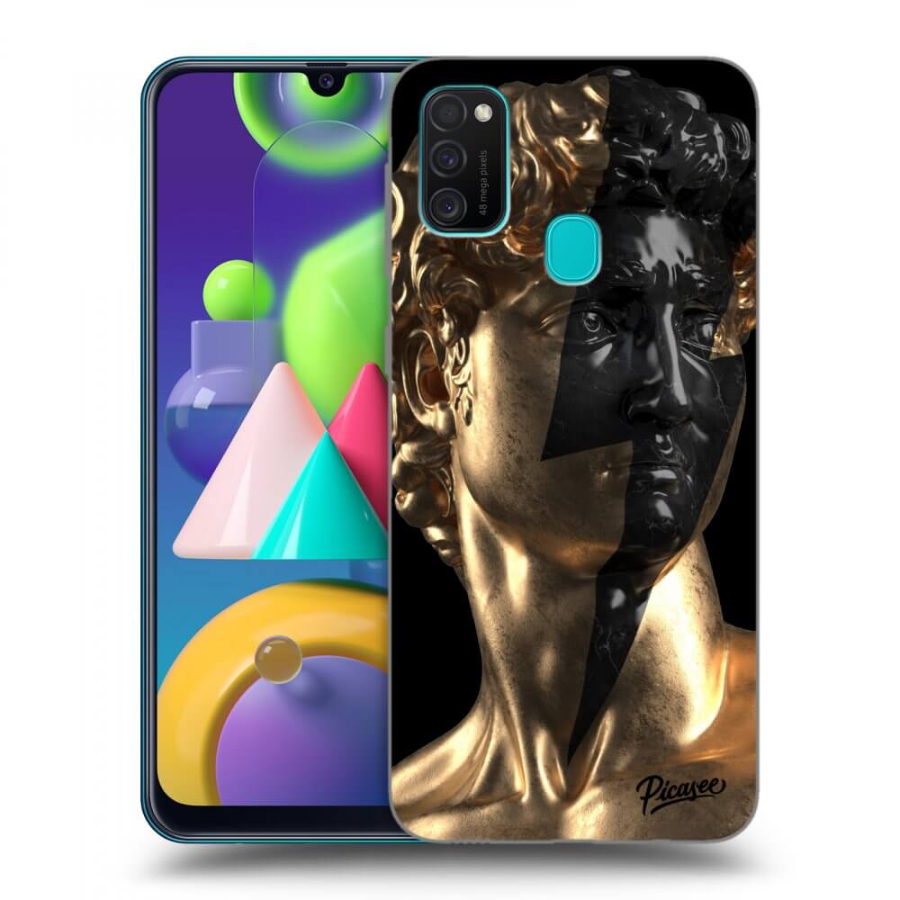 Picasee silikonski črni ovitek za Samsung Galaxy M21 M215F - Wildfire - Gold