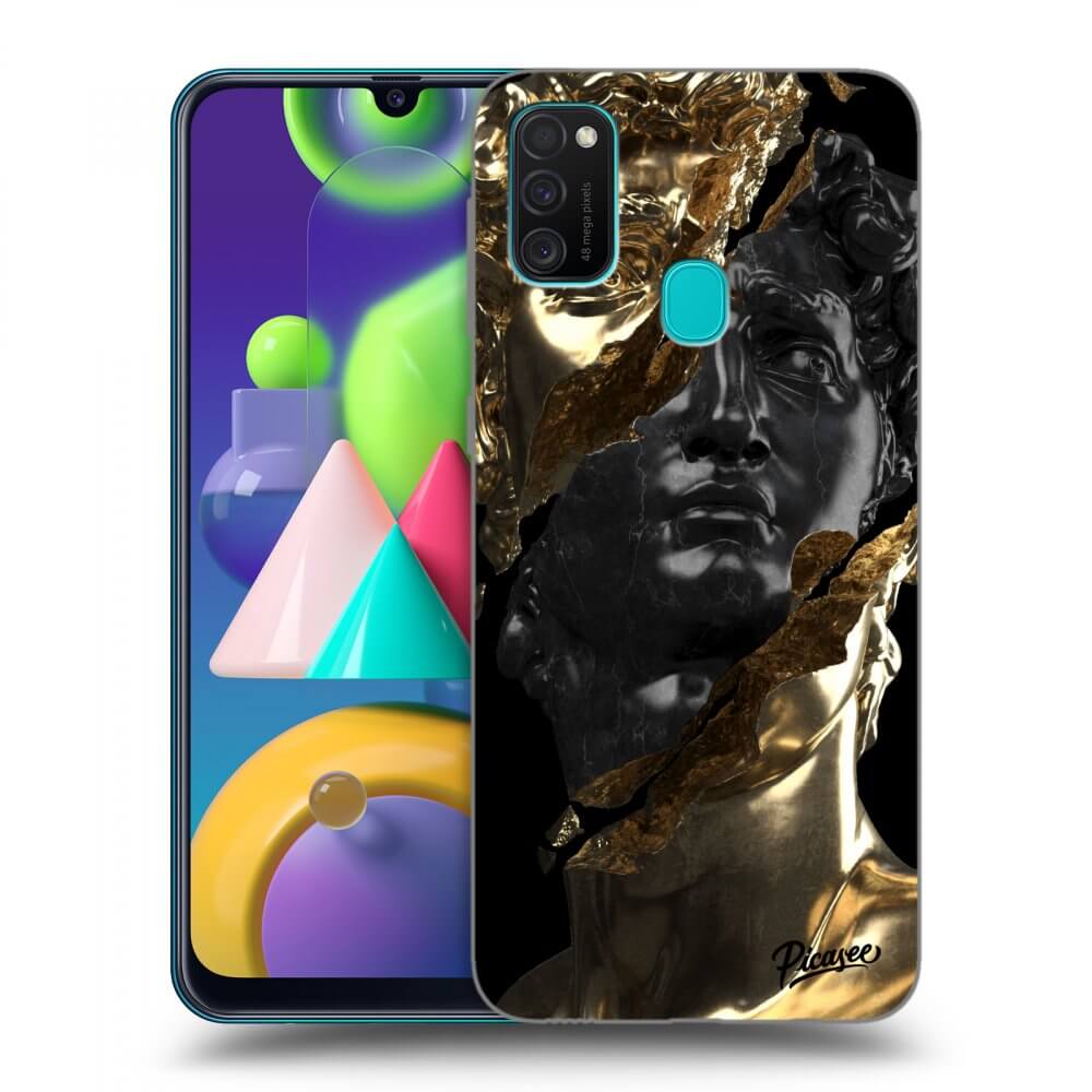 Picasee silikonski črni ovitek za Samsung Galaxy M21 M215F - Gold - Black
