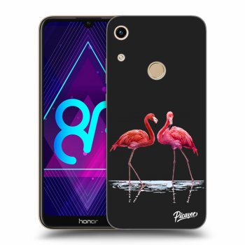 Picasee silikonski črni ovitek za Honor 8A - Flamingos couple