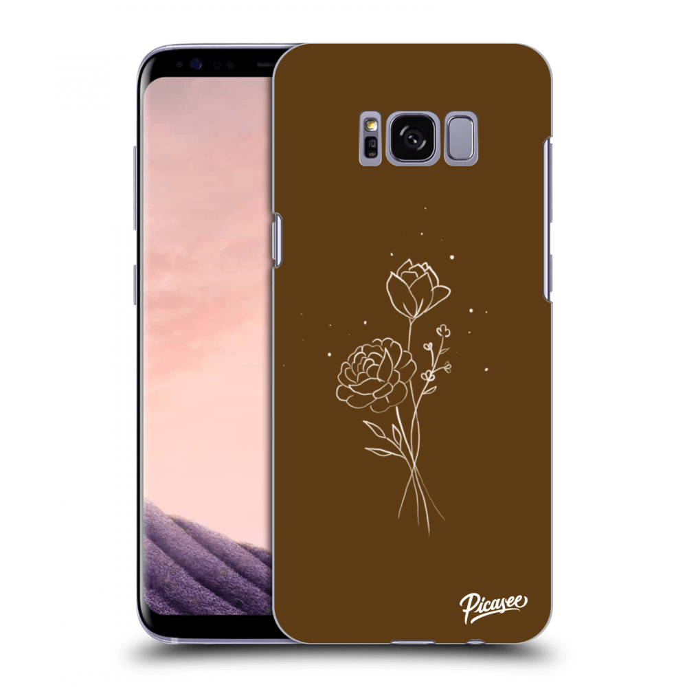 Picasee silikonski črni ovitek za Samsung Galaxy S8 G950F - Brown flowers