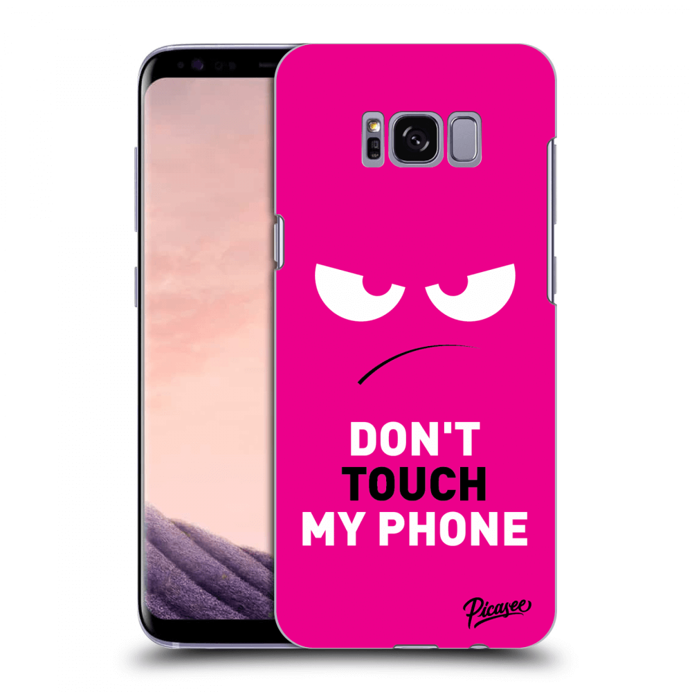 Picasee silikonski črni ovitek za Samsung Galaxy S8 G950F - Angry Eyes - Pink