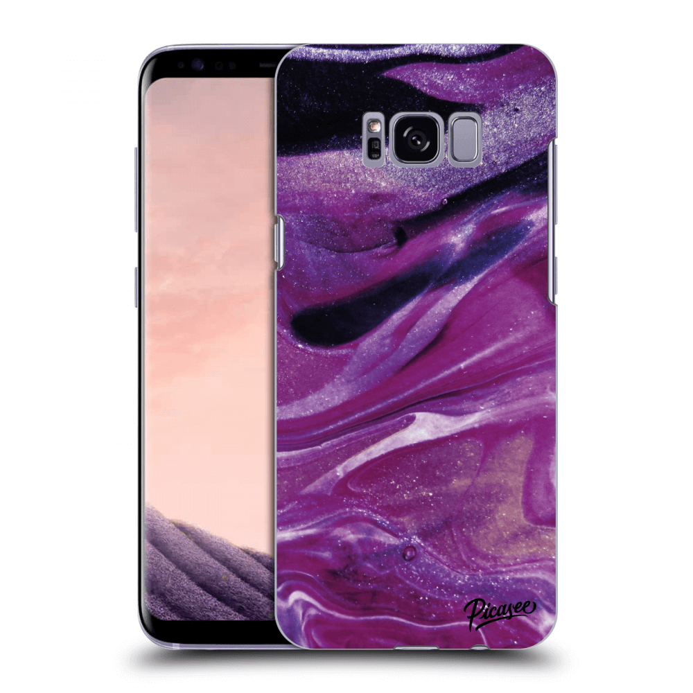 Picasee silikonski črni ovitek za Samsung Galaxy S8 G950F - Purple glitter