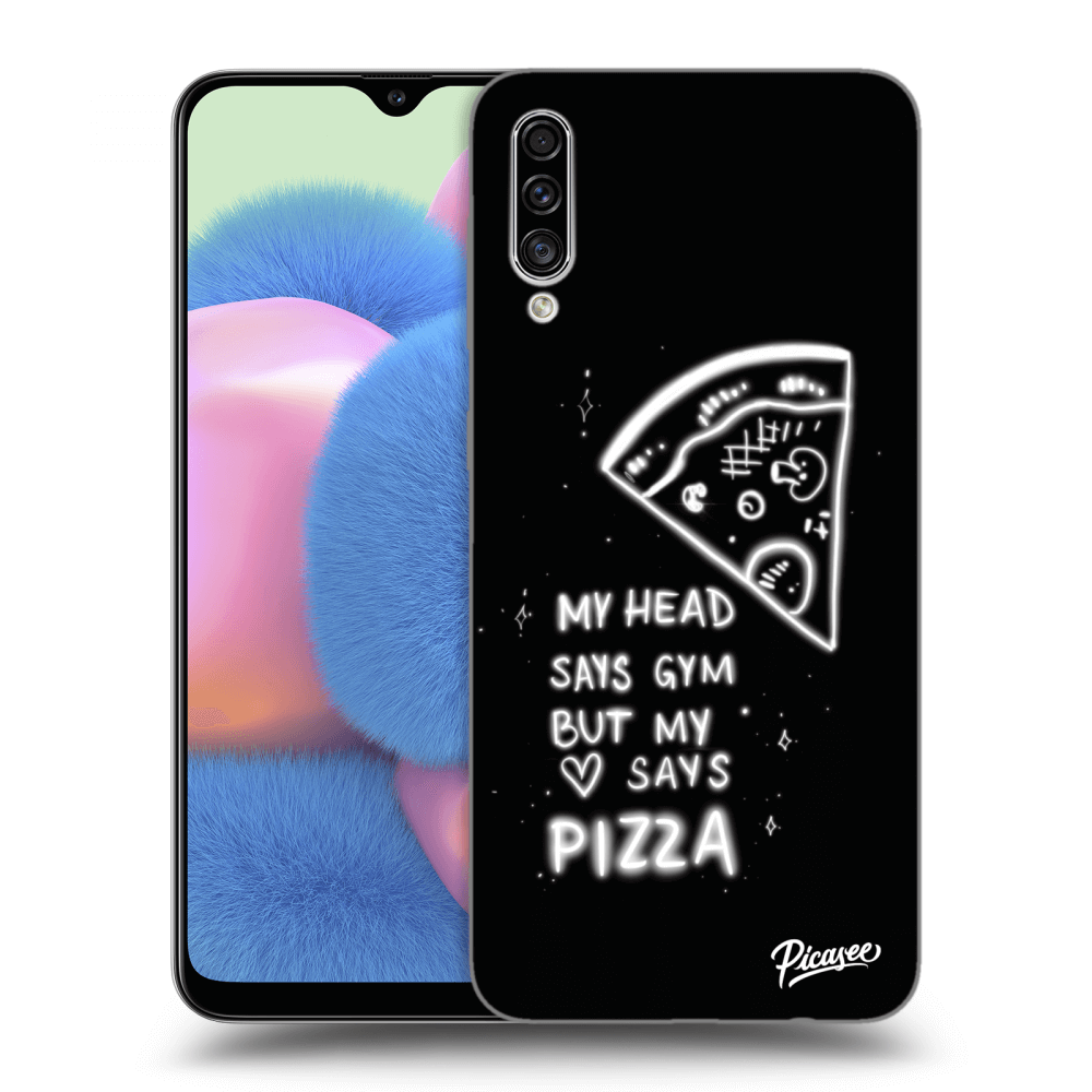 Picasee silikonski črni ovitek za Samsung Galaxy A30s A307F - Pizza