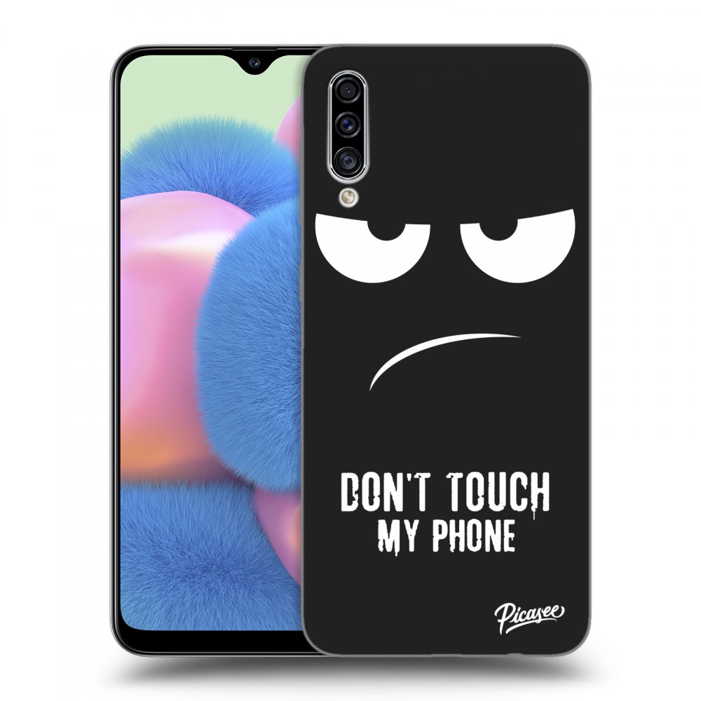 Picasee silikonski črni ovitek za Samsung Galaxy A30s A307F - Don't Touch My Phone