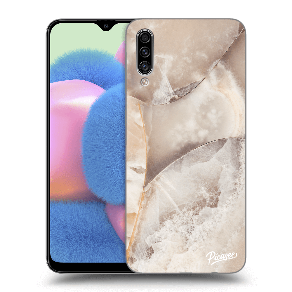 Picasee silikonski črni ovitek za Samsung Galaxy A30s A307F - Cream marble