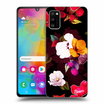 Picasee silikonski črni ovitek za Samsung Galaxy A41 A415F - Flowers and Berries
