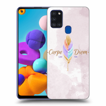 Picasee silikonski prozorni ovitek za Samsung Galaxy A21s - Carpe Diem