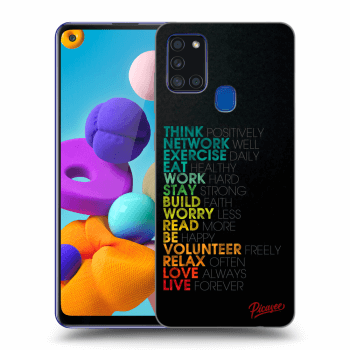 Picasee silikonski črni ovitek za Samsung Galaxy A21s - Motto life