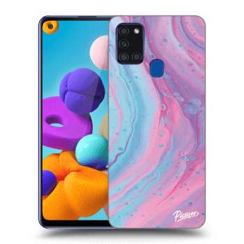 Ovitek za Samsung Galaxy A21s - Pink liquid