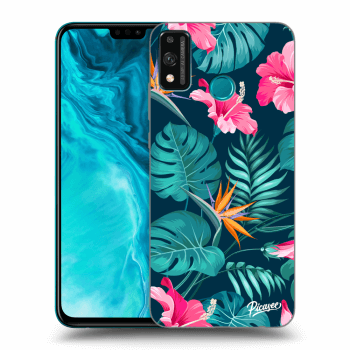 Picasee silikonski prozorni ovitek za Honor 9X Lite - Pink Monstera