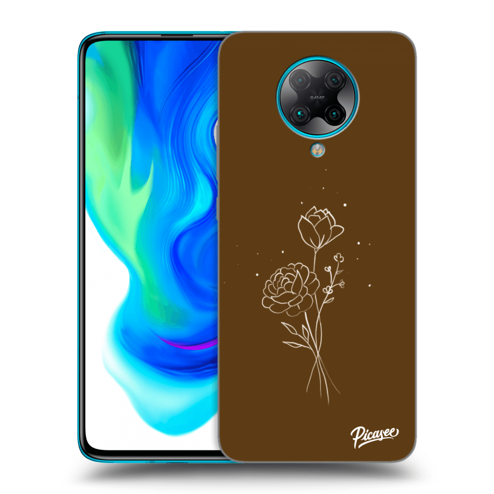 Picasee silikonski črni ovitek za Xiaomi Poco F2 Pro - Brown flowers