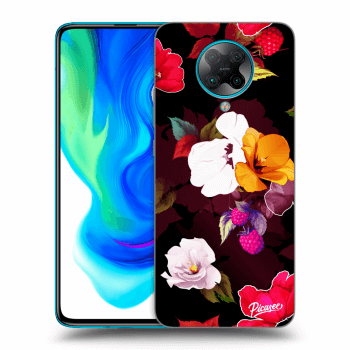 Picasee silikonski črni ovitek za Xiaomi Poco F2 Pro - Flowers and Berries