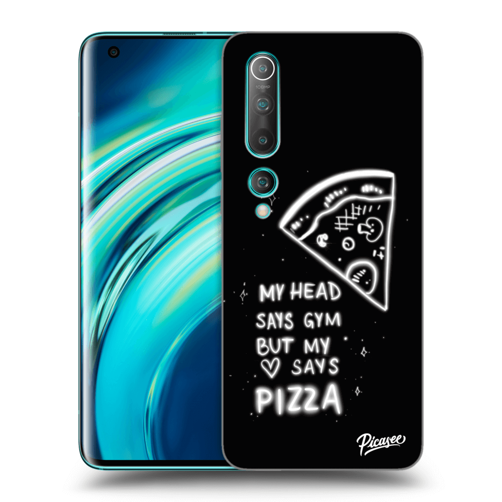 Picasee silikonski črni ovitek za Xiaomi Mi 10 - Pizza