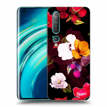 Picasee silikonski črni ovitek za Xiaomi Mi 10 - Flowers and Berries