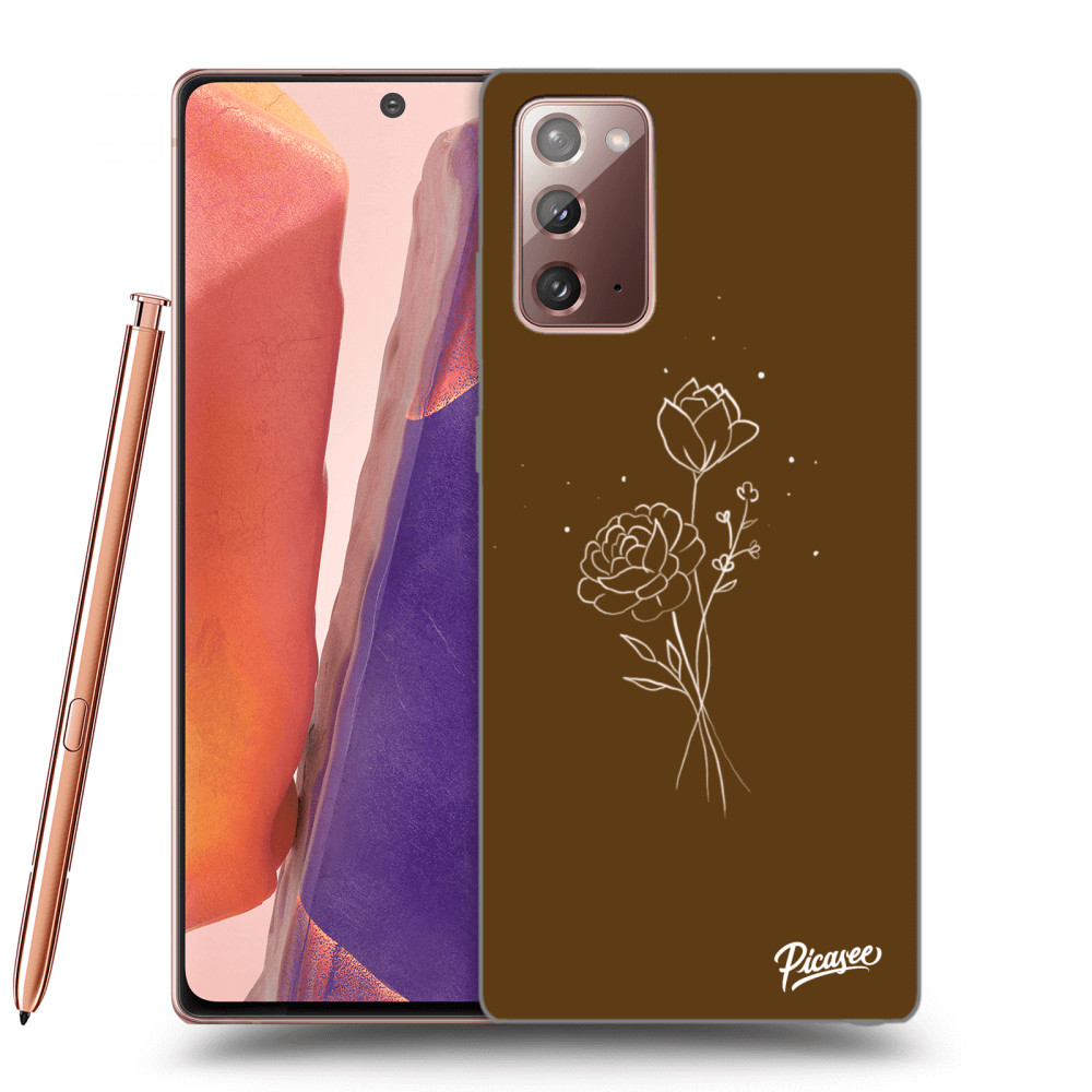 Picasee silikonski črni ovitek za Samsung Galaxy Note 20 - Brown flowers