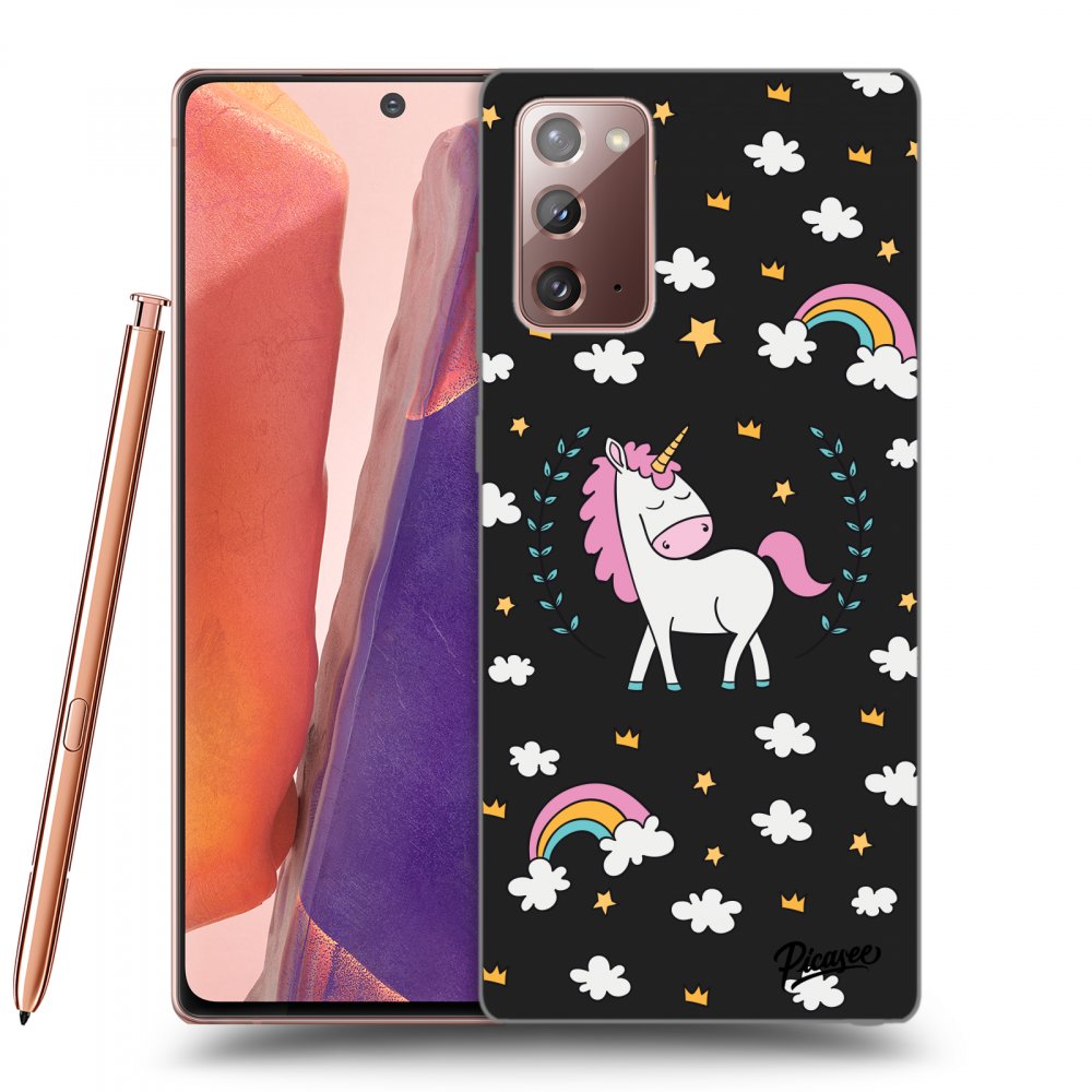 Picasee silikonski črni ovitek za Samsung Galaxy Note 20 - Unicorn star heaven