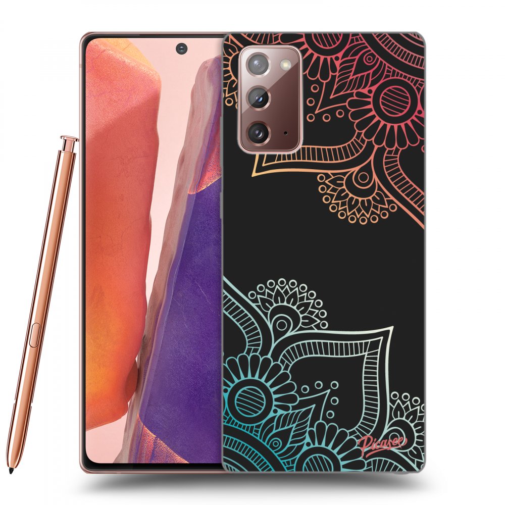 Picasee silikonski črni ovitek za Samsung Galaxy Note 20 - Flowers pattern