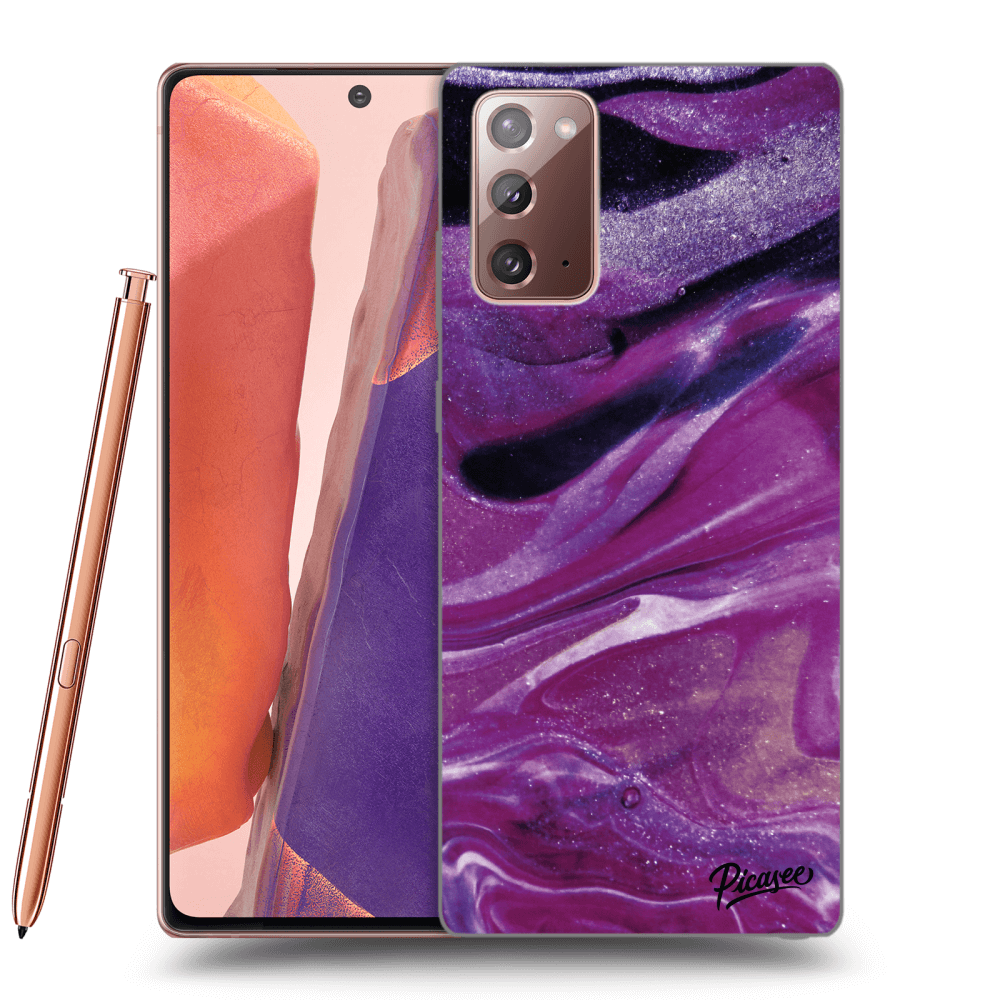 Picasee silikonski črni ovitek za Samsung Galaxy Note 20 - Purple glitter