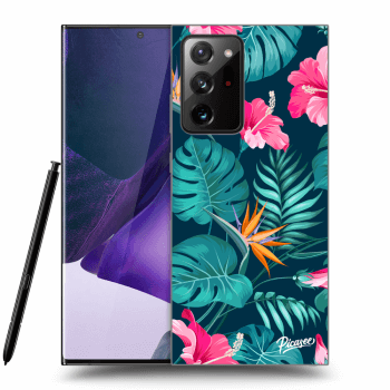 Picasee silikonski prozorni ovitek za Samsung Galaxy Note 20 Ultra - Pink Monstera