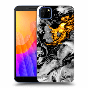 Picasee silikonski prozorni ovitek za Huawei Y5P - Black Gold 2