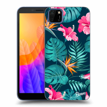 Ovitek za Huawei Y5P - Pink Monstera