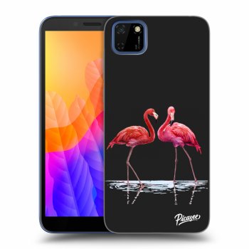 Picasee silikonski črni ovitek za Huawei Y5P - Flamingos couple