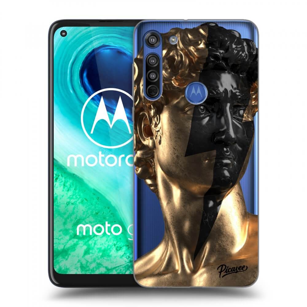 Picasee silikonski prozorni ovitek za Motorola Moto G8 - Wildfire - Gold