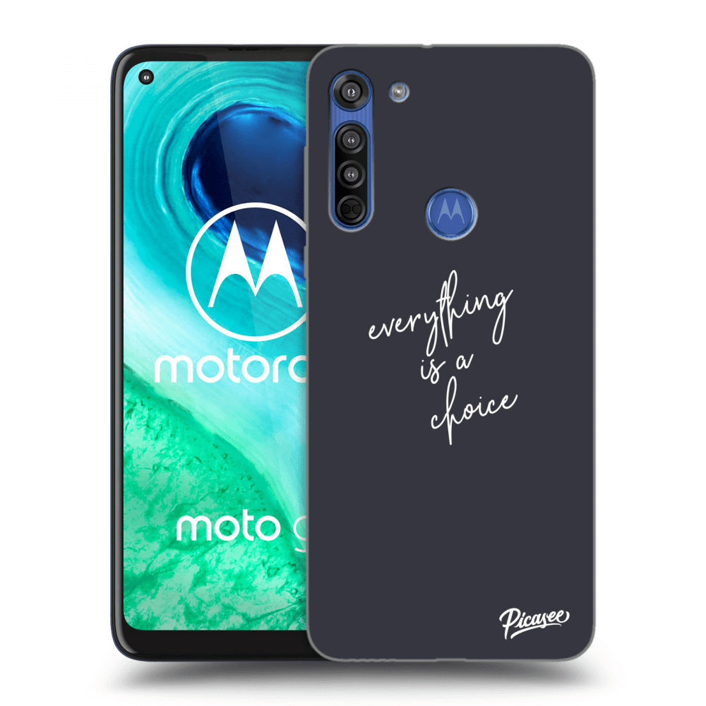Picasee silikonski prozorni ovitek za Motorola Moto G8 - Everything is a choice