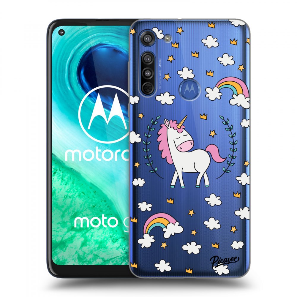 Picasee silikonski prozorni ovitek za Motorola Moto G8 - Unicorn star heaven